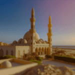 el mina mosque hurghada egypt sunset